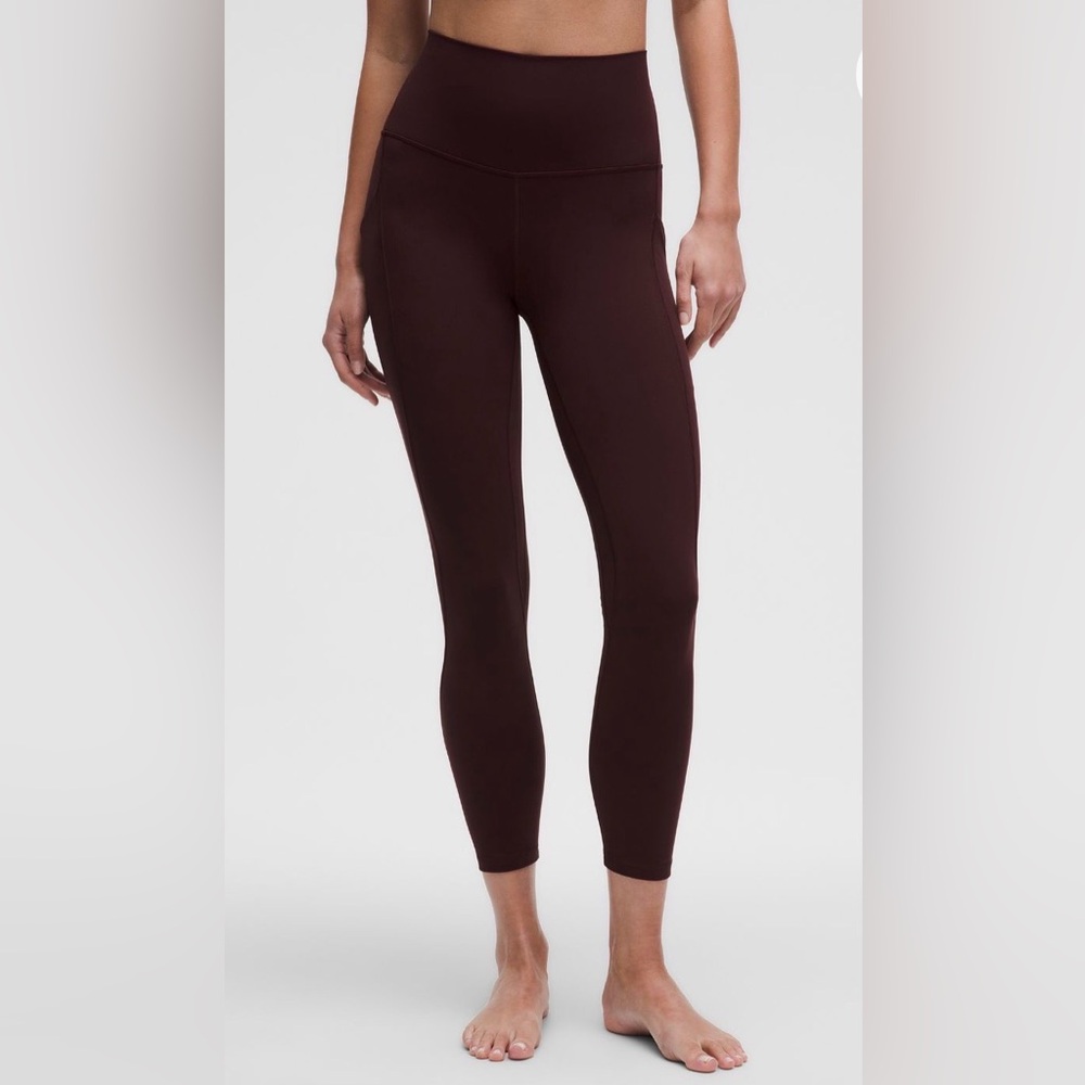 Lululemon align HR pants 25” with pockets. Size 6, dark brown